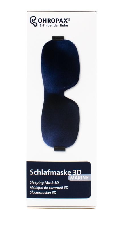 Blue woven Ohropax sleep mask for comfort and relaxation, designed to block light for restful sleep.