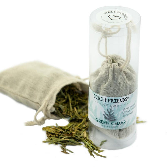 Jiri & Friends Geurzakje met groene ceder etherische olie, 1 stuk, natuurlijke aromatherapie product in een klein zakje