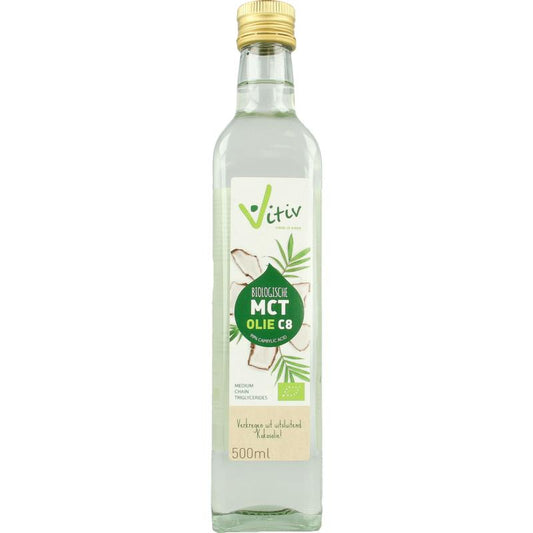 Vitiv MCT olie C8 coconut pure 99% caprylic acid bio 500.00 Milliliter