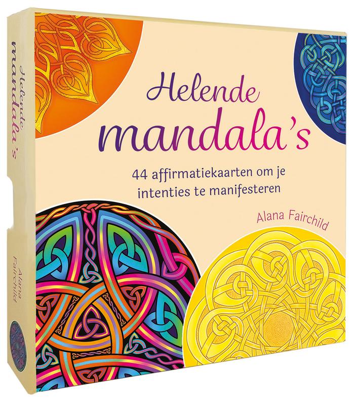 Deltas Helende Mandala's affirmatiekaarten boek with colorful mandala illustrations and positive affirmations on the pages