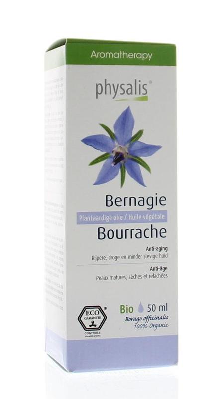 Physalis Bernagie bio 50ml body care product in a clear bottle with a white label, displayed against a neutral background.