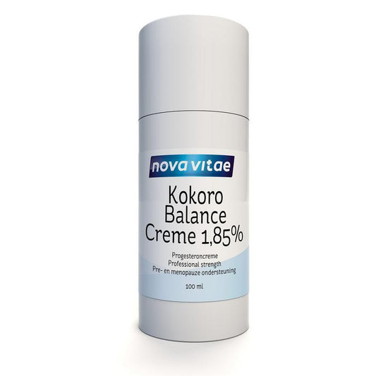 Nova Vitae Kokoro progest balans cream 1.85% in 100ml bottle, a body care product for hormonal balance.