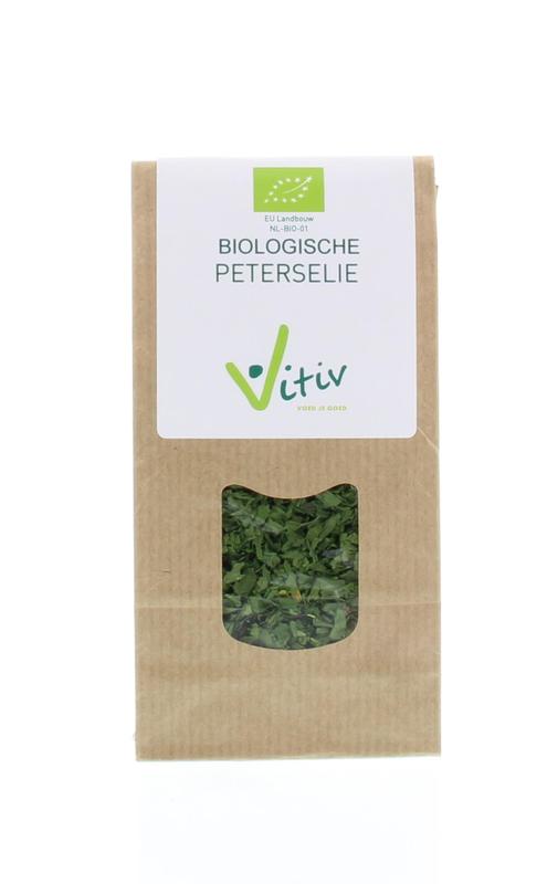 Vitiv organic chopped parsley in a 15g packet, fresh green herb for cooking, part of kruiden, zouten en maaltijdmixen