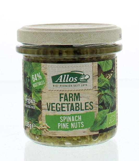 Allos Farm vegetables spinazie & pijnboompitten bio 135 Gram
