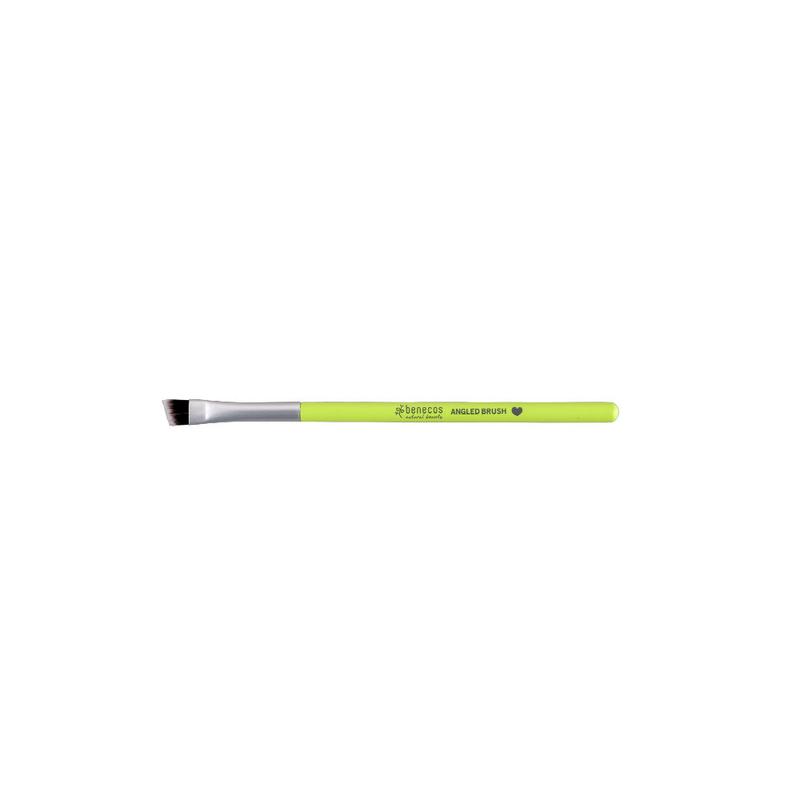 Benecos Natural Beauty angled makeup brush in color edition, featuring natural bristles and ergonomic handle for precise application.