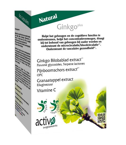 Activo Ginkgo plus 60.00 Vegetarische capsules
