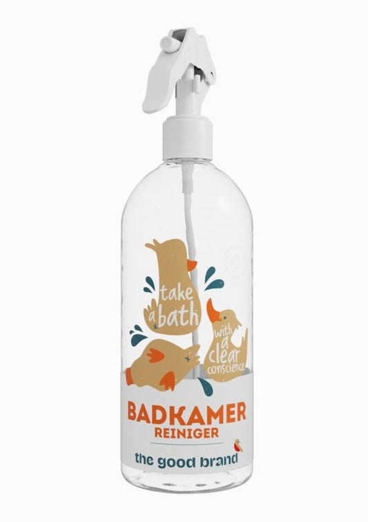 Empty 500ml The Good Brand bathroom cleaner spray bottle, a versatile cleaning spray container for bathroom cleaning products.
