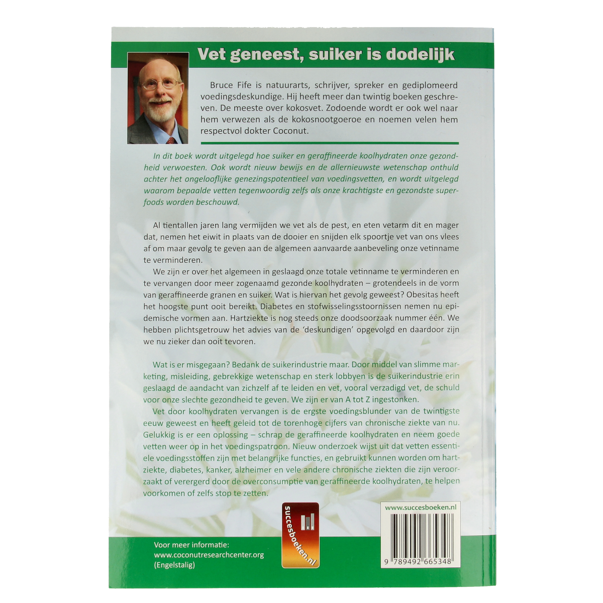 Succesboeken Vet geneest suiker is dodelijk book cover with title and brand name, featuring a clean, professional design.
