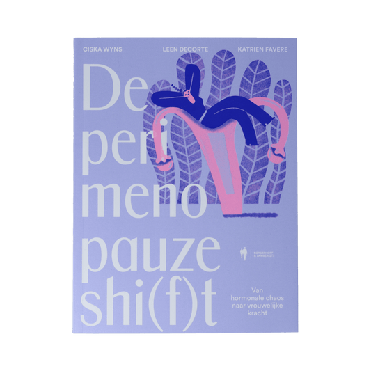 Physalis Boek De Perimenopauze shi(f)t 1.00 boek cover with title and author details, natural lighting, and a clean background.