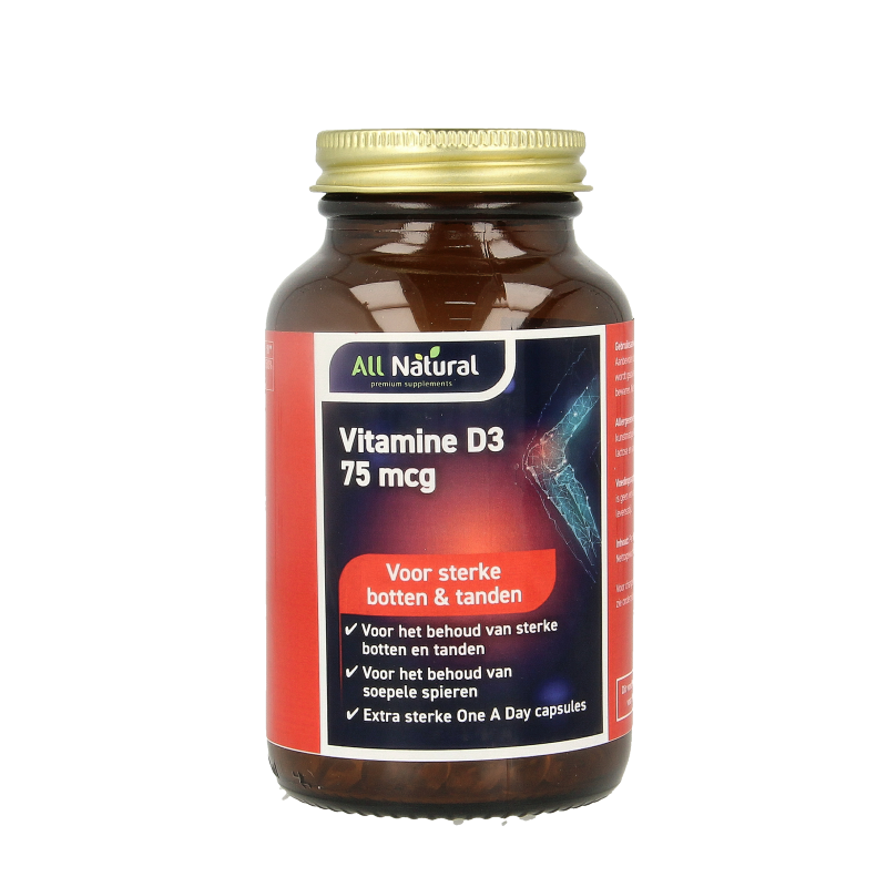 All Natural Vitamine Enkel 30 Capsules All Natural Vitamine D3 75mcg 30 Capsules