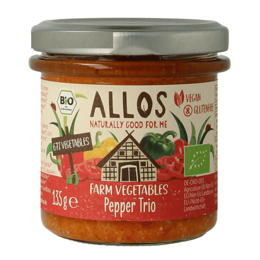 Allos Broodbeleg 135 Gram Allos Farm vegetables pepper trio bio 135 Gram