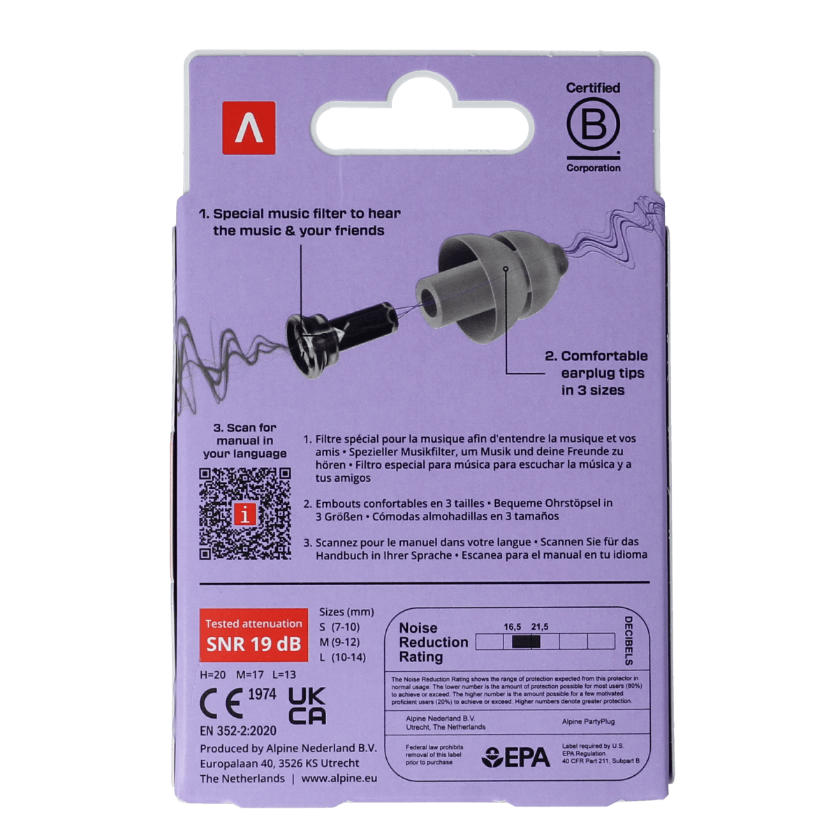 Alpine Gehoorbescherming 1.00 Paar Alpine Partyplug transparant 1.00 Paar