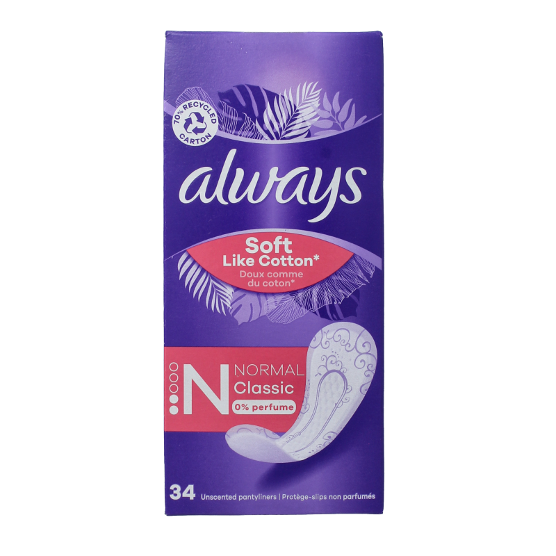 Always Damesverband en Tampons 34 Stuks Always Dailies inlegkruisjes normaal 34 Stuks