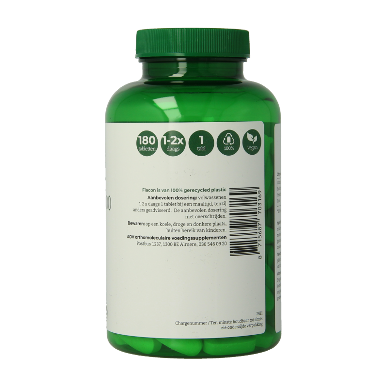 AOV Vitamine Enkel 180 Tabletten AOV 316 Vitamine C 1000mg 180 Tabletten