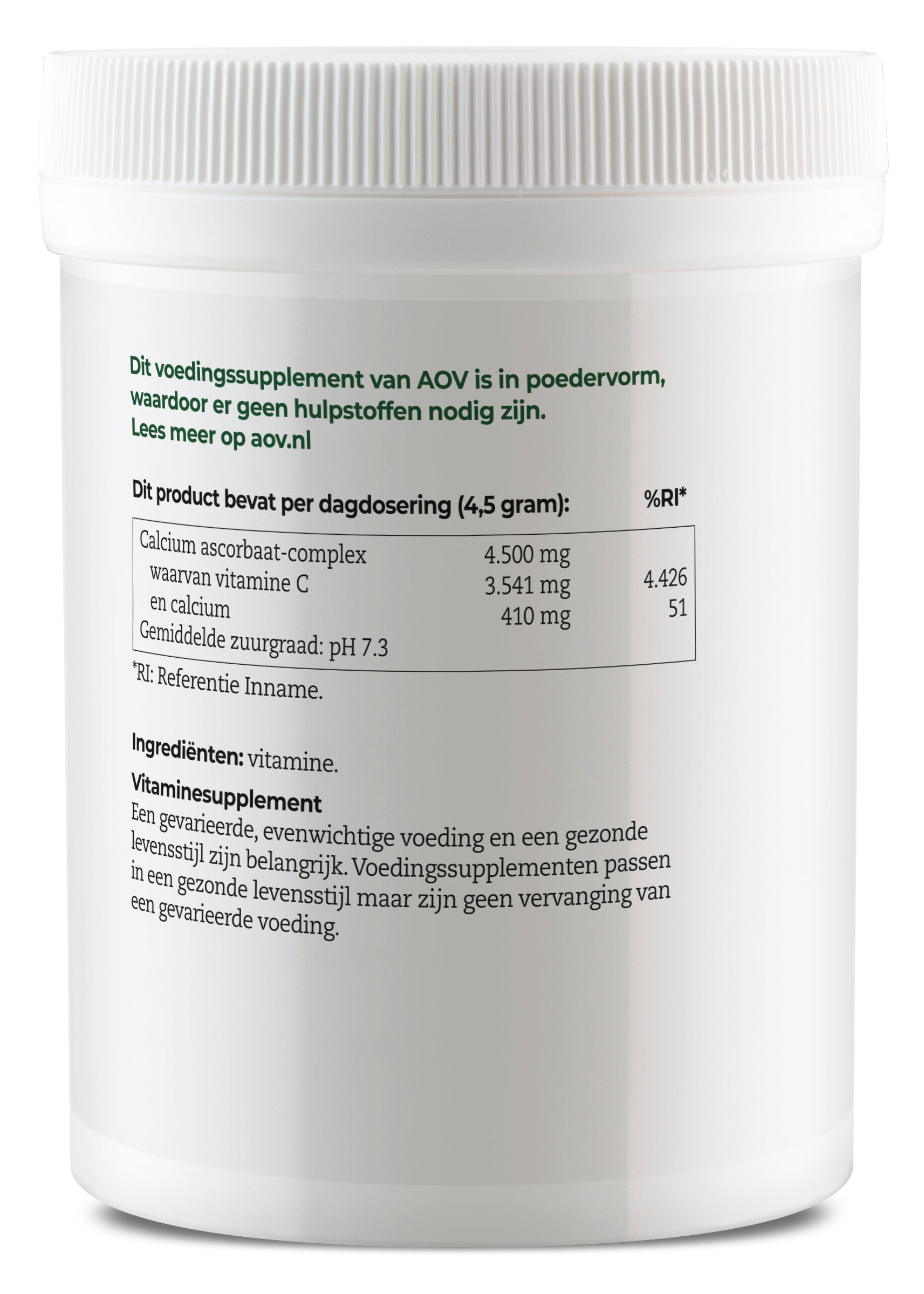 AOV Vitamine Enkel 250 Gram AOV 331 Vitamine C calcium ascorbaat 250 Gram