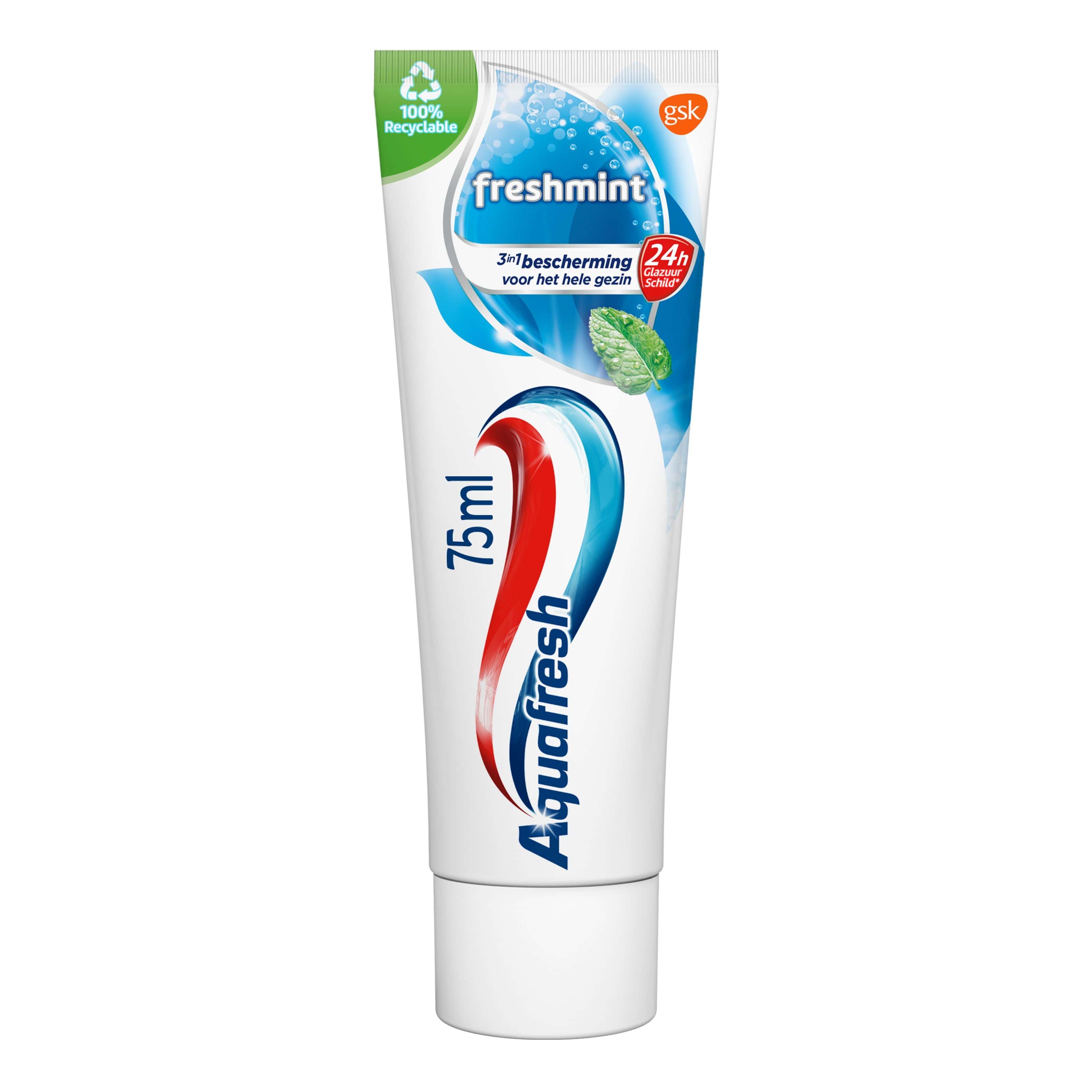 Aquafresh Tandpasta 75 Milliliter Aquafresh Tandpasta 3-voudige bescherming freshmint 75 Milliliter
