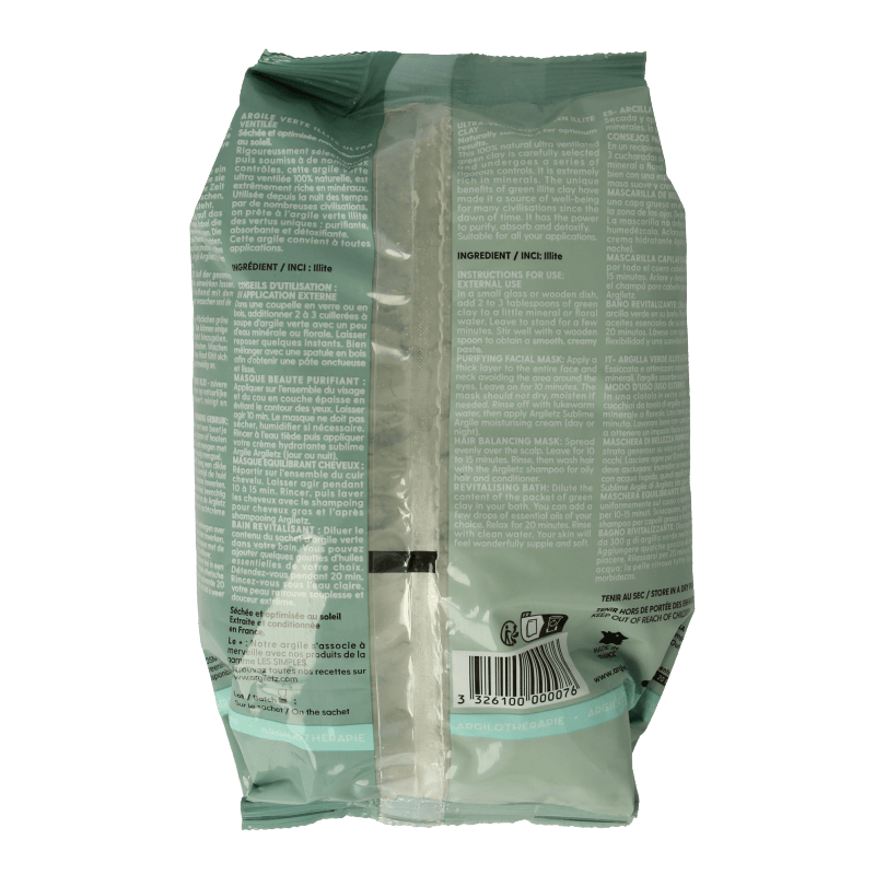 Argiletz Lichaamsverzorging 300 Gram Argiletz Klei ultrafijn groen 300 Gram