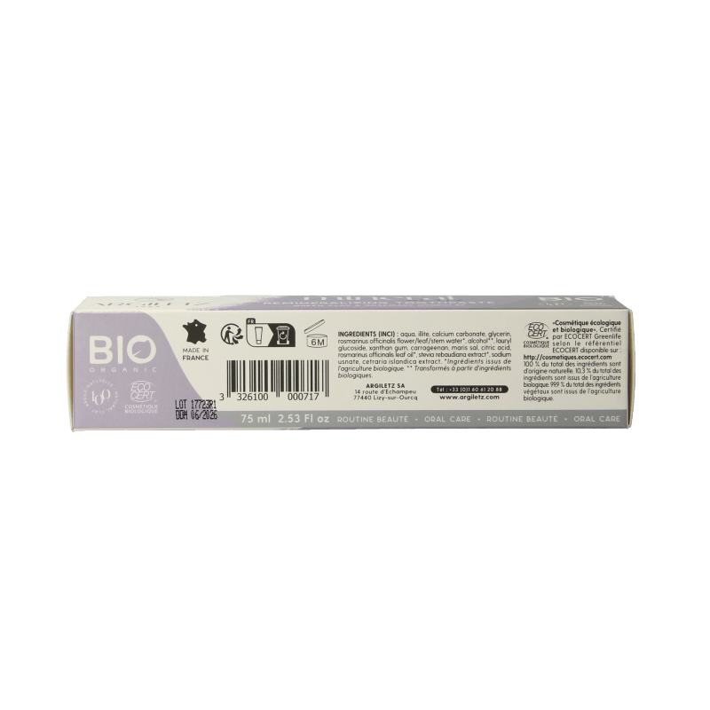 Argiletz Tandpasta 75 Milliliter Argiletz Tandpasta rozemarijn 75 Milliliter