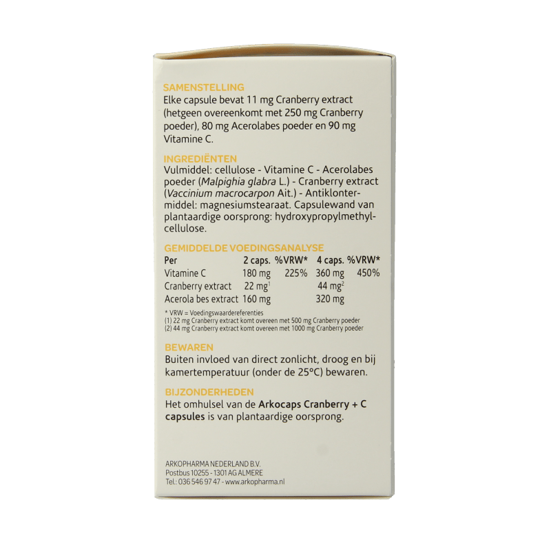 Arkocaps Kruidenpreparaten 150 Capsules Arkocaps Cranberry & Vitamine C 150 Capsules