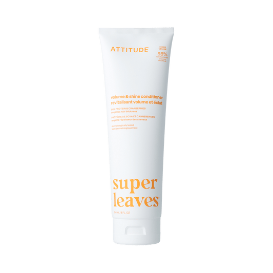 Attitude Conditioner Volume & Shine hair care product in 240ml bottle, enhancing hair volume and shine.