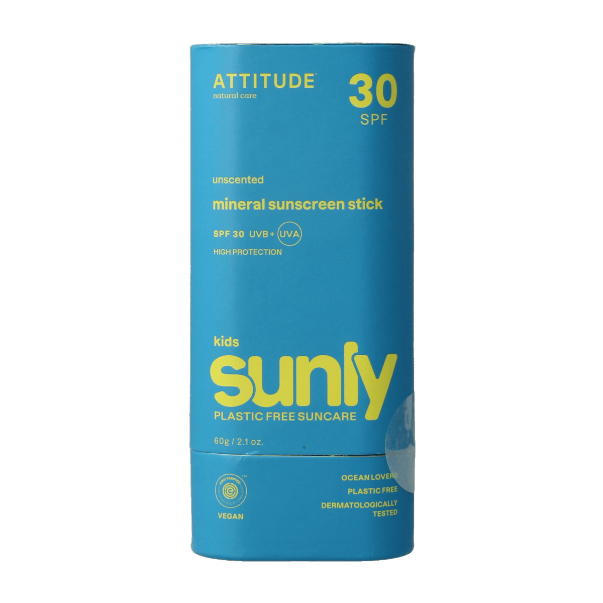 Attitude Zonnen 60.00 Gram Attitude Sunly zonnebrandstick kids SPF30 60.00 Gram