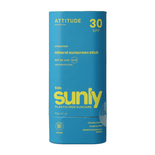 Attitude Zonnen 60.00 Gram Attitude Sunly zonnebrandstick kids SPF30 60.00 Gram
