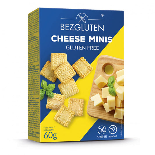 Bezgluten Koeken 60.00 Gram Bezgluten Cheese minis koekjes glutenvrij 60.00 Gram
