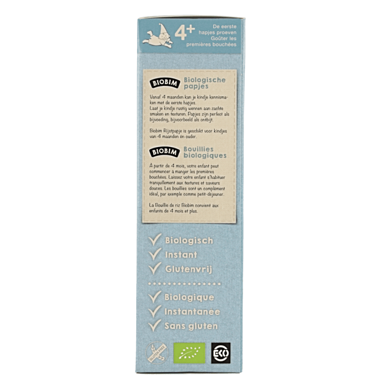 Biobim Baby en Peuter Voeding 200 Gram Biobim Baby rijstpapje 4 maanden bio 200 Gram
