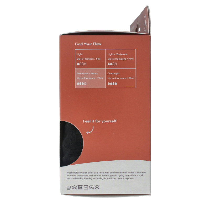 Boody Ondergoed 1 Stuks Boody  Menstruatieondergoed tailleslip zwart normaal XS 1 Stuks