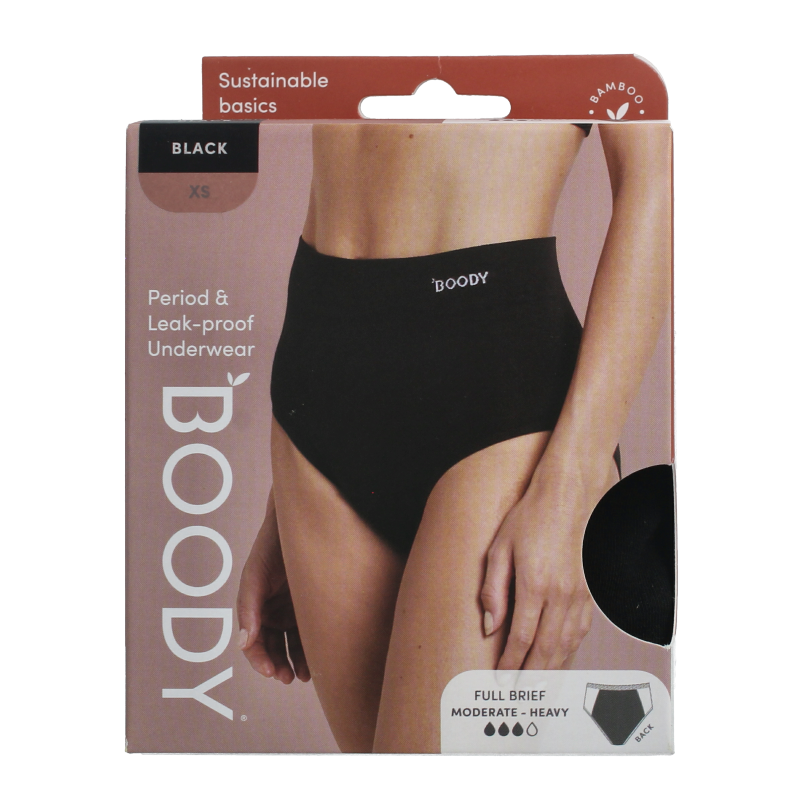 Boody Ondergoed 1 Stuks Boody  Menstruatieondergoed tailleslip zwart normaal XS 1 Stuks