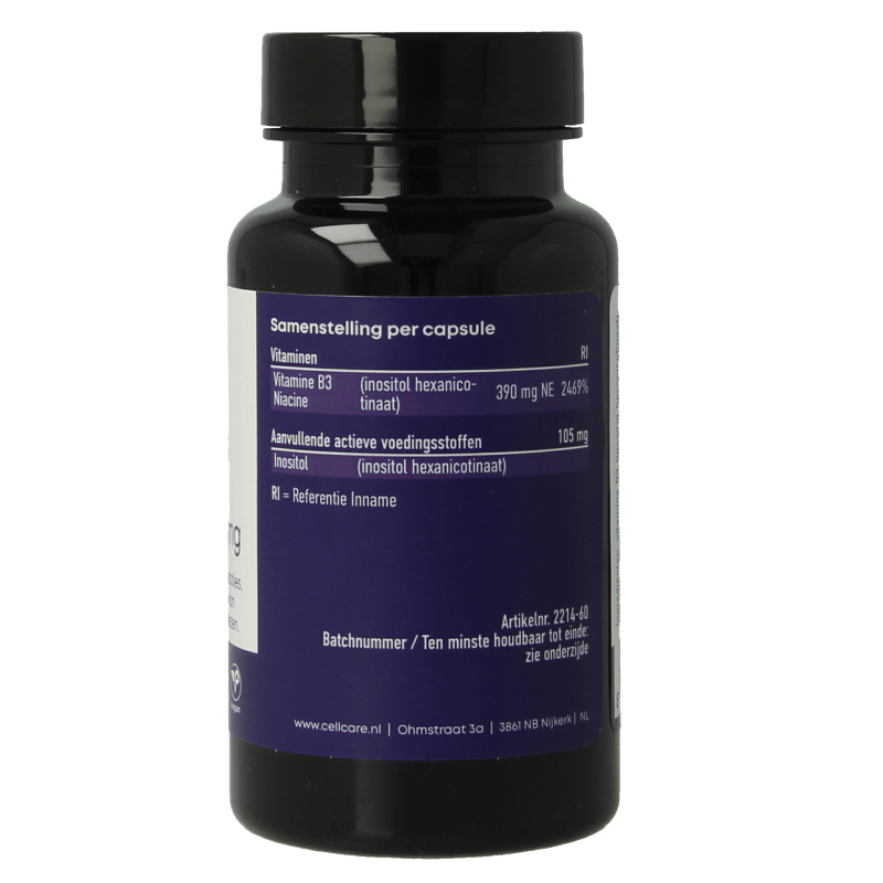 CellCare Vitamine Enkel 60 Vegetarische capsules CellCare Vitamine B3 niacine flush free 500mg 60 Vegetarische capsules