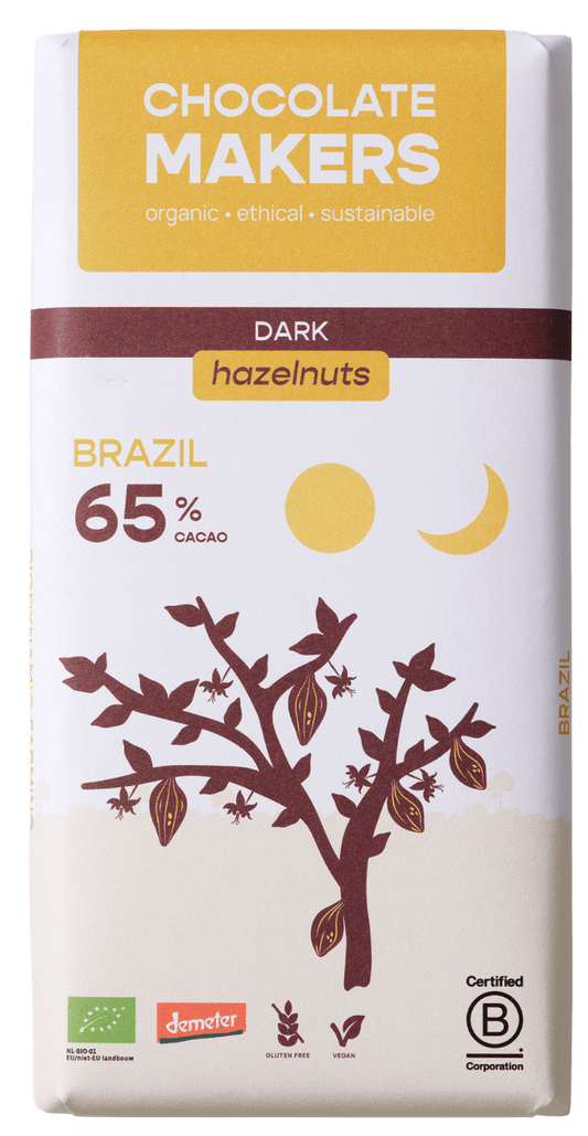 Chocolatemakers Chocolade 80.00 Gram Chocolatemakers Brazil hazelnoot 65% puur demeter bio 80.00 Gram
