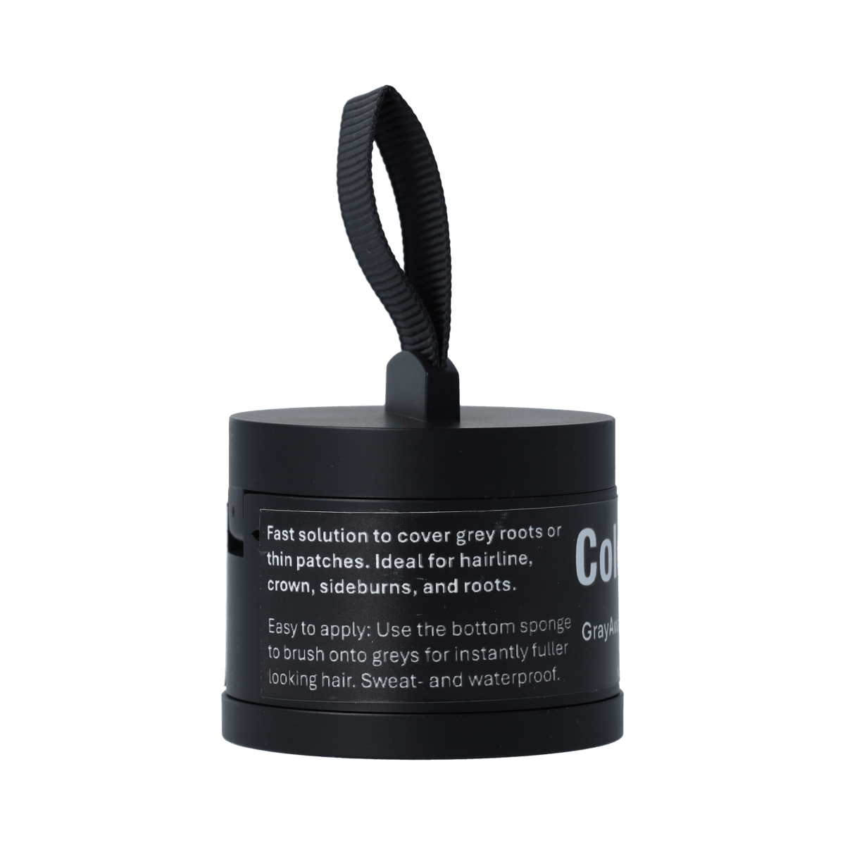 Colourwell GreyAway Volume Powder for dark brown hair, 4g, hair styling product in a small container with a powder texture.