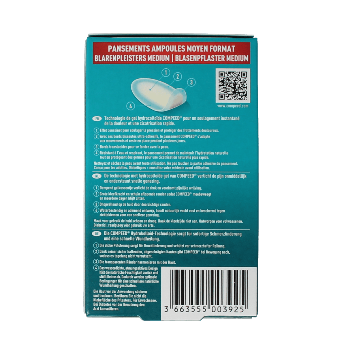 Compeed Voetverzorging 12.00 Stuks Compeed Blarenpleister medium 12.00 Stuks