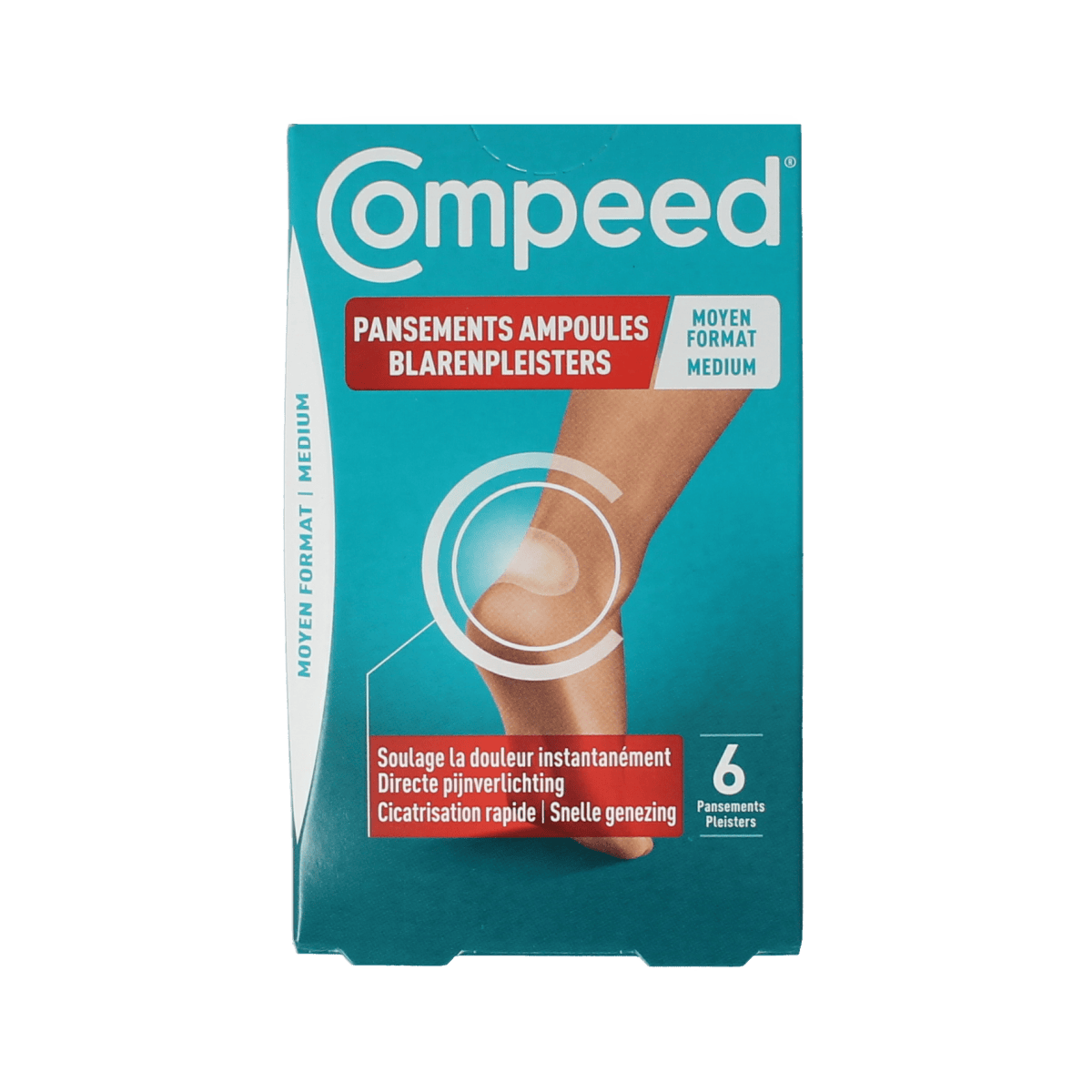 Compeed Blarenpleister medium for foot care, 6-pack of blister plasters from Compeed, designed for effective blister protection.