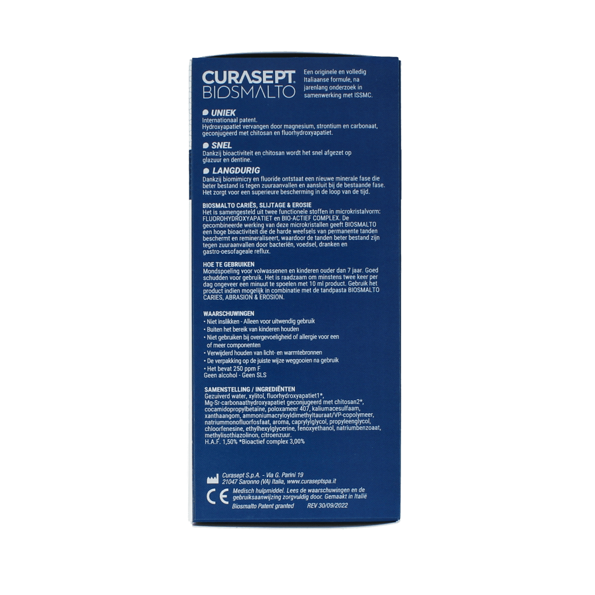 Curasept Mondspoelmiddelen 300.00 Milliliter Curasept Biosmalto mondspoeling caries erosie en slijtage 300.00 Milliliter