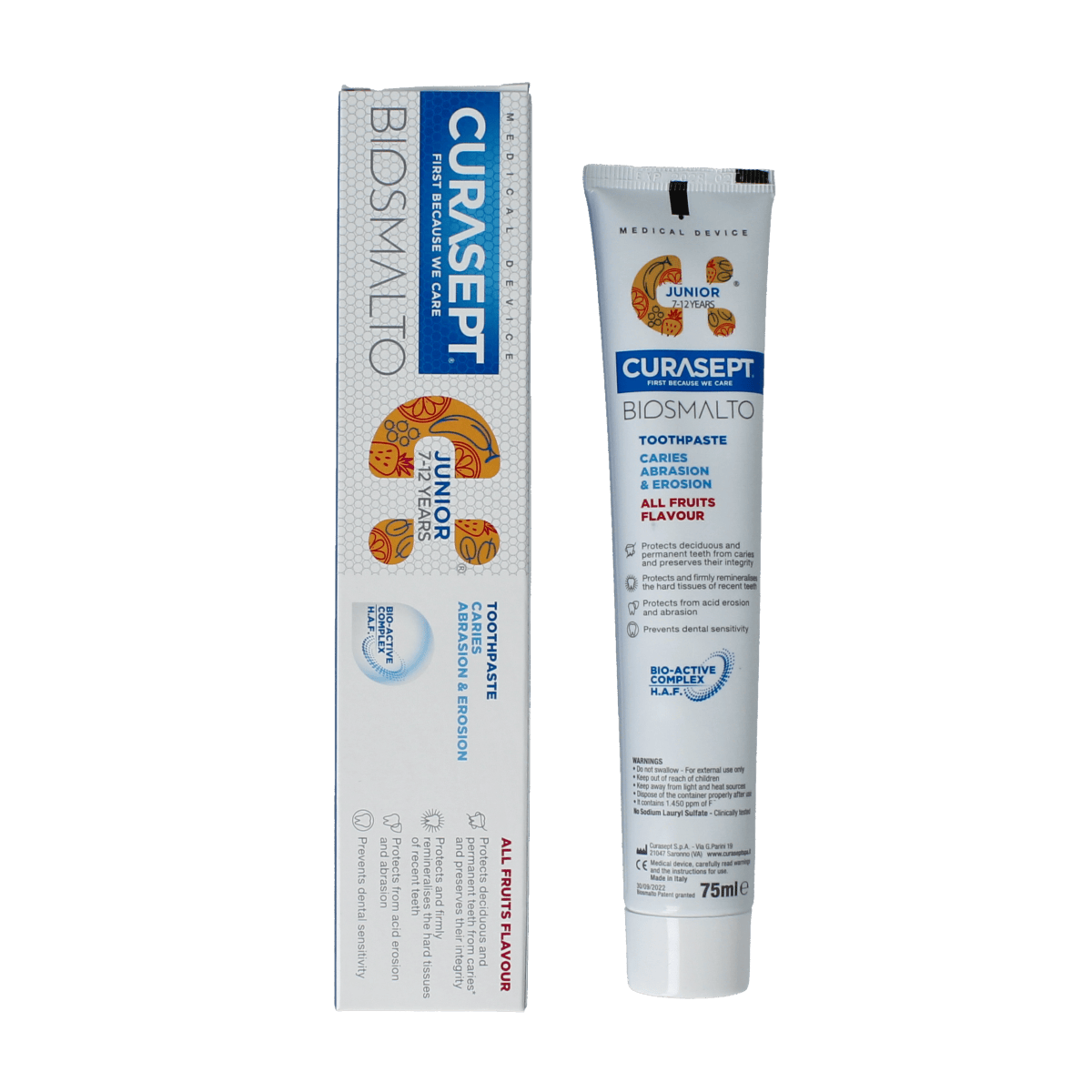 Curasept Tandpasta 75.00 Milliliter Curasept Biosmalto tandpasta junior caries erosie slijtage 75.00 Milliliter