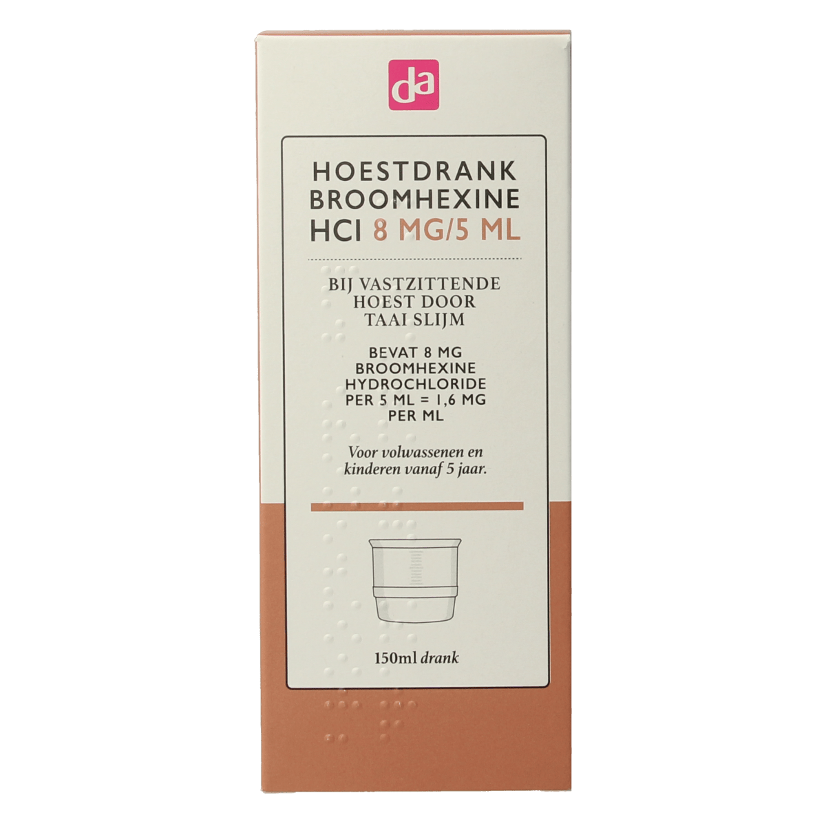 DA Hoesten 150.00 Milliliter DA Hoestdrank broomhexidine 8mg  150.00 Milliliter