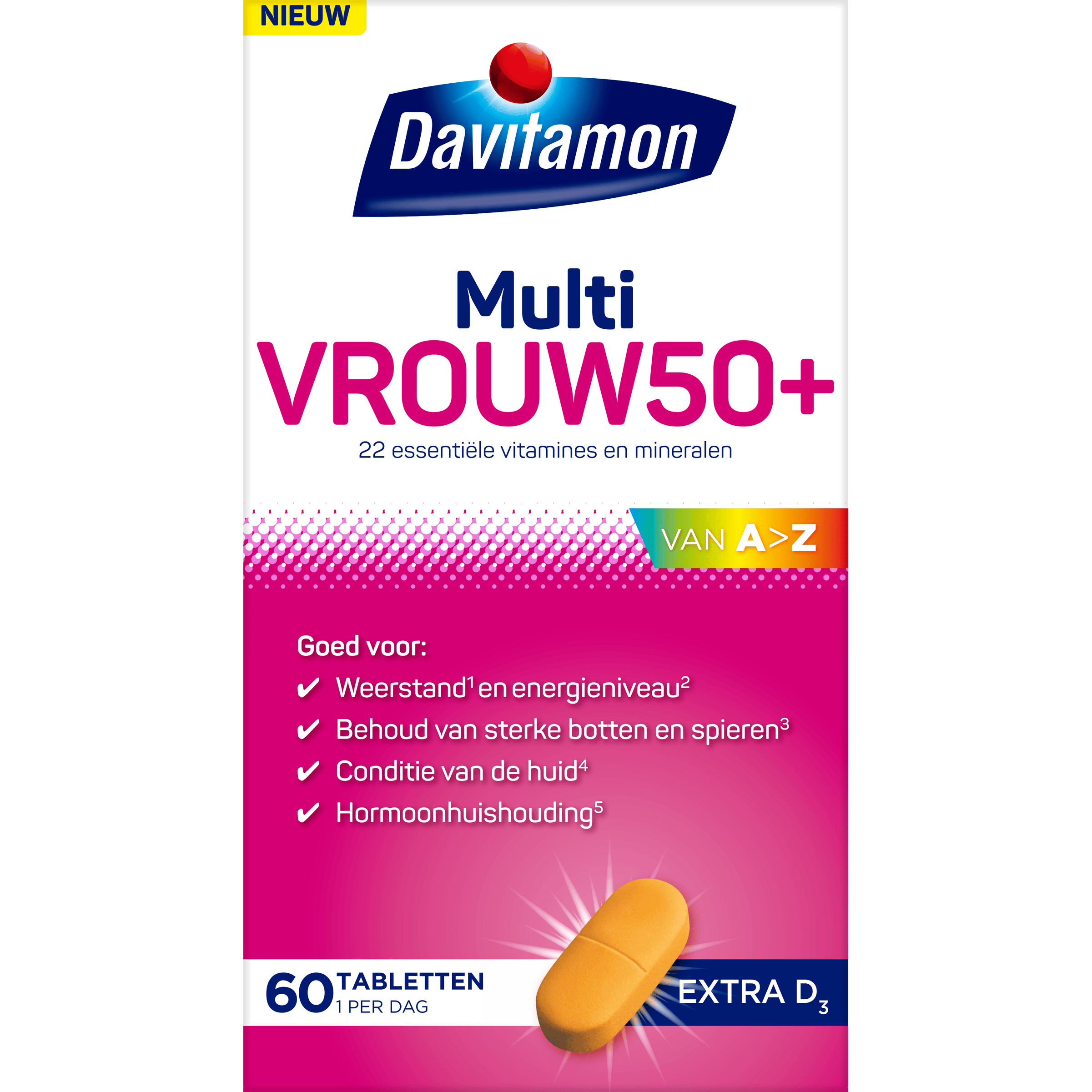 Davitamon Vitamine Multi 60 Tabletten Davitamon Multi vrouw  50+ 60 Tabletten