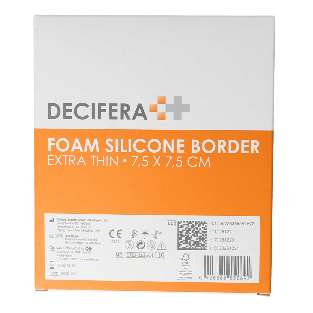 Decifera Pleisters en Tape 5.00 Stuks Decifera Foam border 7.5 X 7.5cm 5.00 Stuks