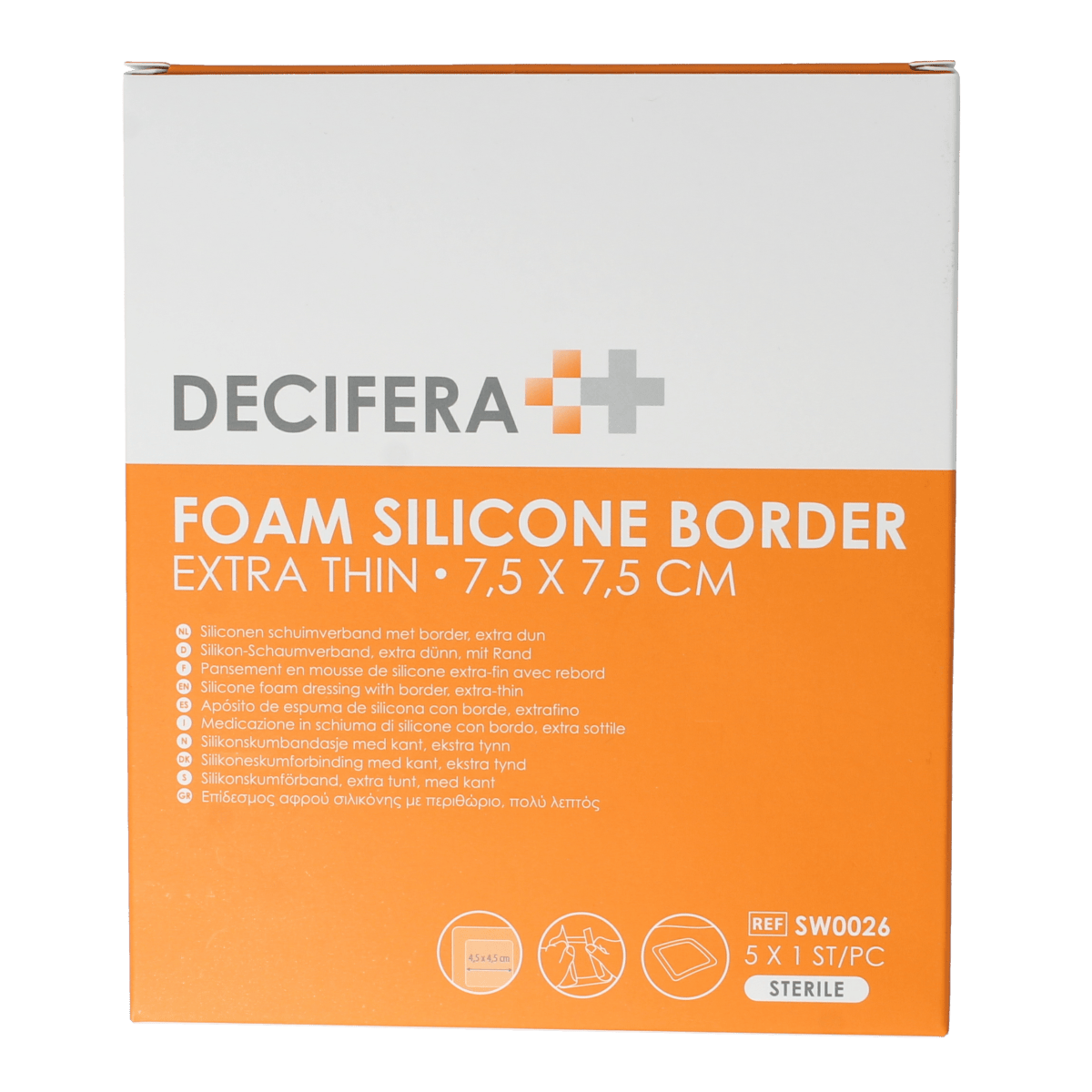 Decifera Pleisters en Tape 5.00 Stuks Decifera Foam border 7.5 X 7.5cm 5.00 Stuks