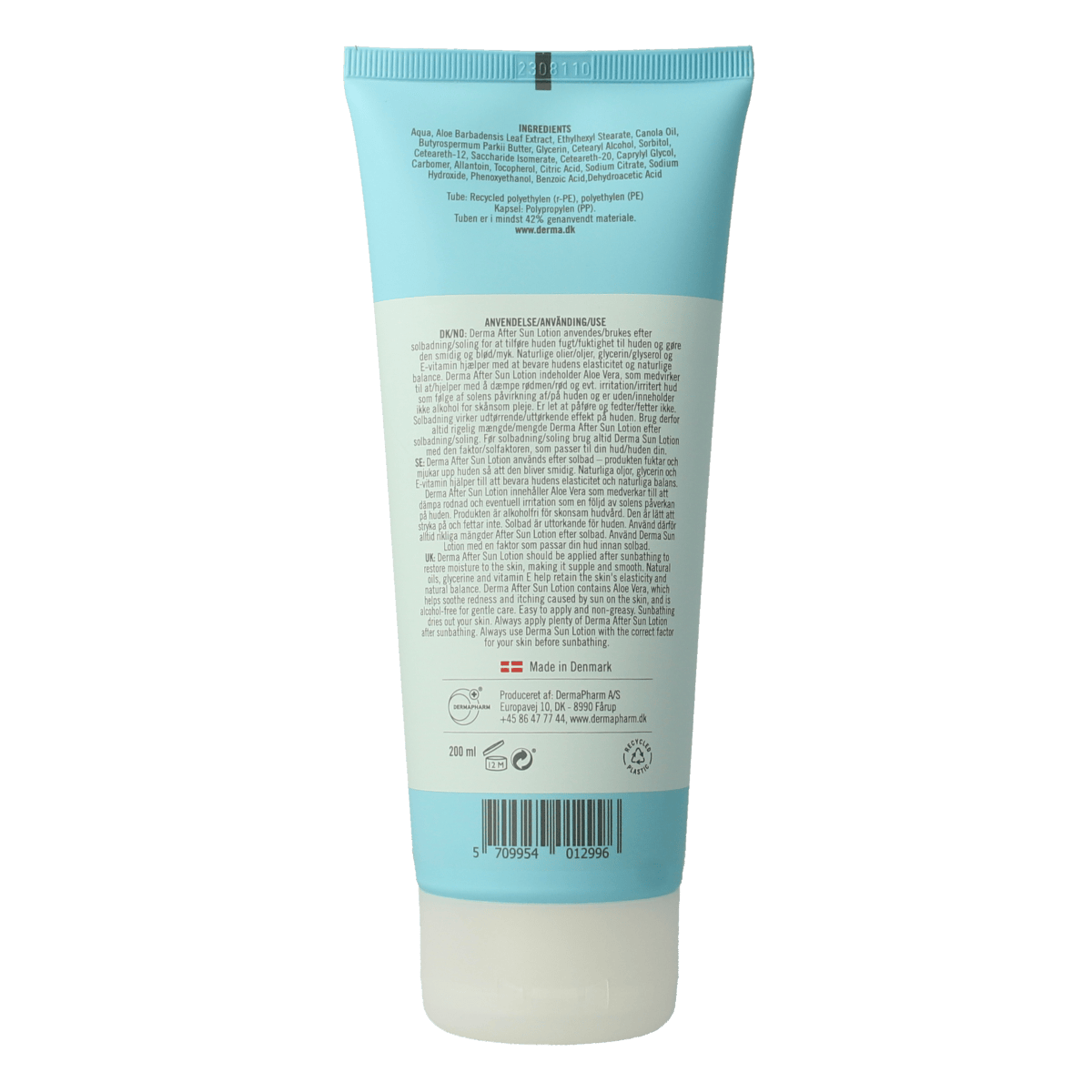 Derma Zonnen 200.00 Milliliter Derma Aftersun lotion 200.00 Milliliter