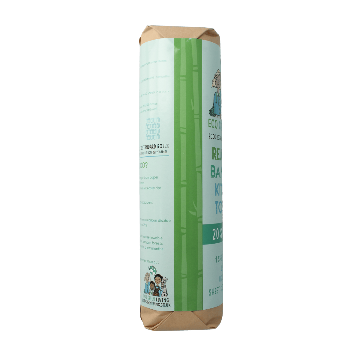 Eco Green Living Keukenpapier 1.00 Rol Eco Green Living Keukenrol bamboo 20 vellen 1.00 Rol