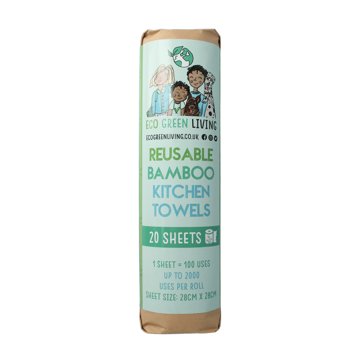 Eco Green Living Keukenpapier 1.00 Rol Eco Green Living Keukenrol bamboo 20 vellen 1.00 Rol