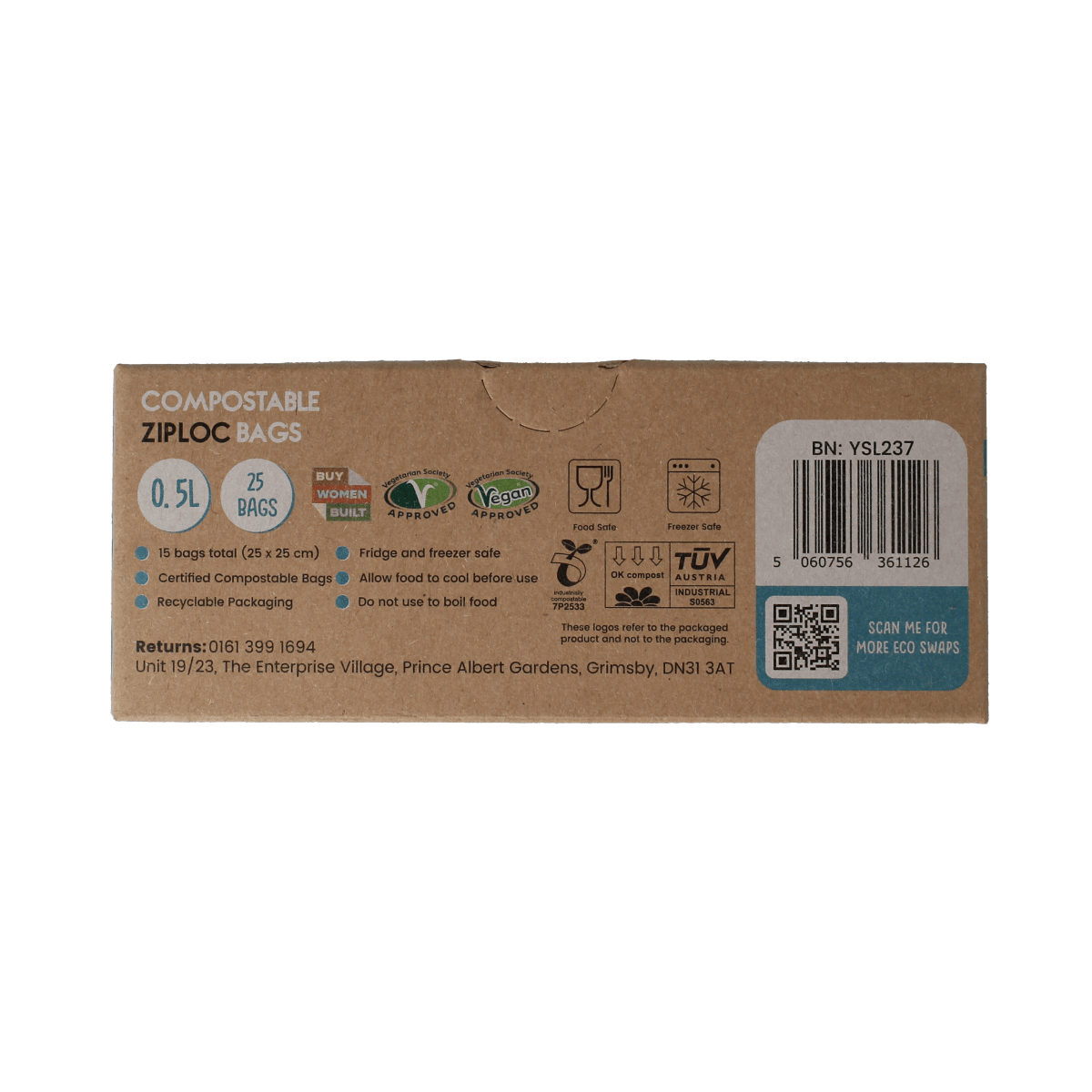 Eco Green Living Vuilniszakken, Huishoudzakken en Folie 15.00 Stuks Eco Green Living Bewaarzakjes hersluitbaar 0.5 liter 15.00 Stuks