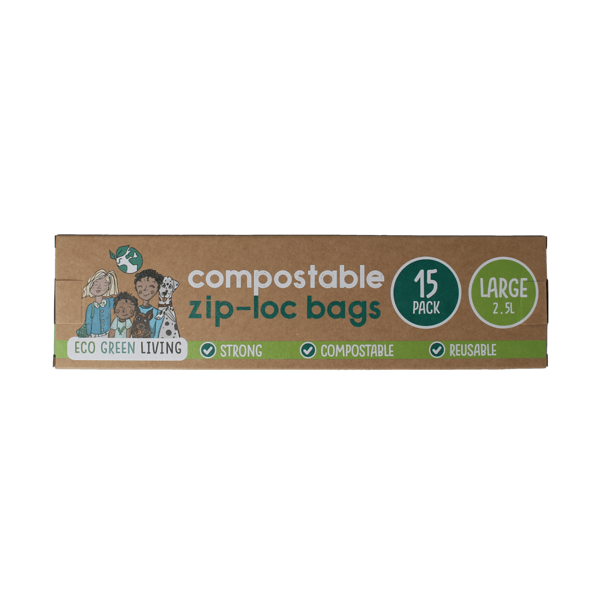 Eco Green Living Vuilniszakken, Huishoudzakken en Folie 15.00 Stuks Eco Green Living Bewaarzakjes hersluitbaar 2.5 liter 15.00 Stuks