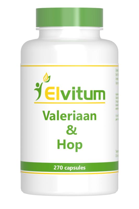 Elvitum Kruidenpreparaten 270 Capsules Elvitum  Valeriaan en hop 270 Capsules