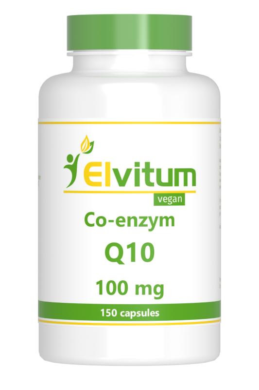 Elvitum Vitamine Enkel 150 Vegetarische capsules Elvitum  Co-enzym Q10 100mg 150 Vegetarische capsules