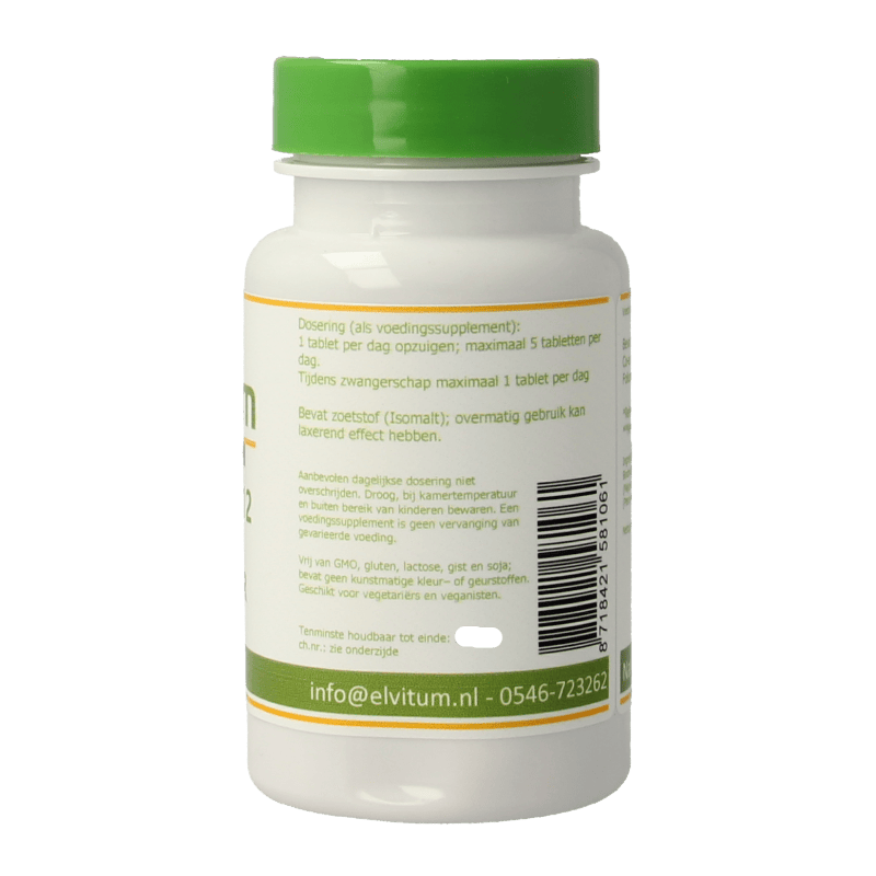 Elvitum Vitamine Multi 90 Zuigtabletten Elvitum  Vitamine B12 1000mcg + foliumzuur 90 Zuigtabletten