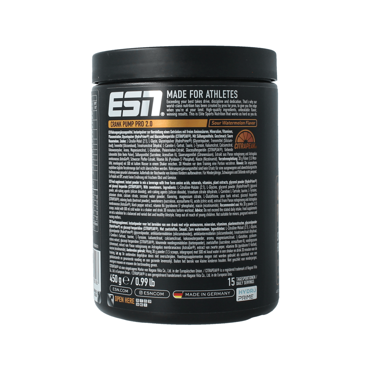 ESN Aminozuren 450.00 Gram ESN Crank pump pro 2.0 sour watermelon 450.00 Gram